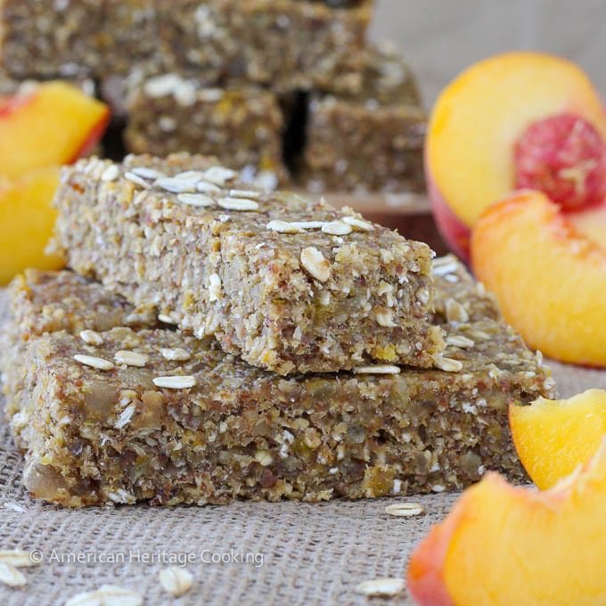 Healthy Ginger Peach Oat Bars Fresh Peaches