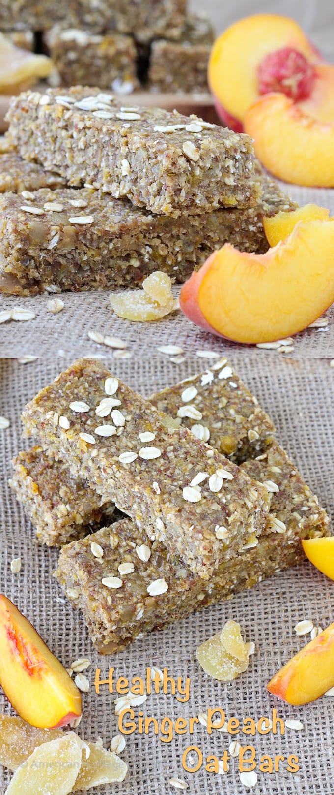 Healthy Ginger Peach Oat Bars