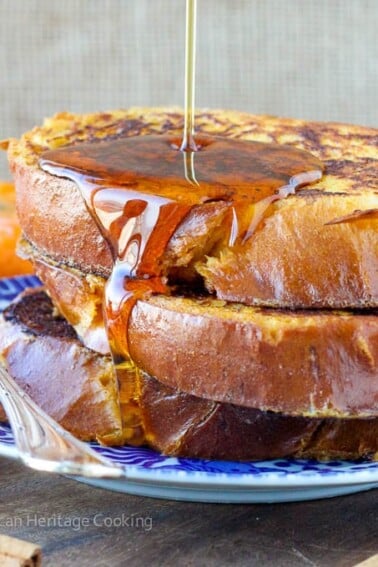 Pumpkin Spice French Toast best pumpkin recipes for fall dripping syrup