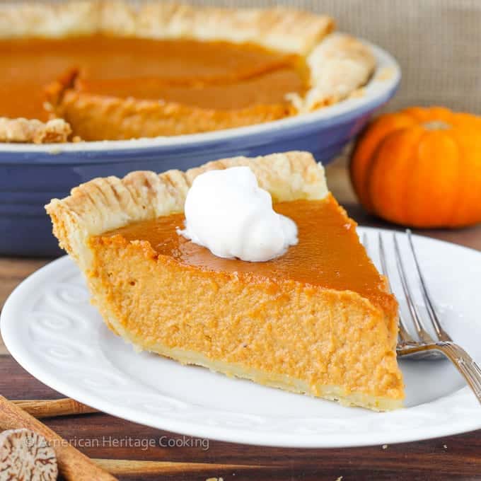 Classic Pumpkin Pie with a Twist | My new favorite pumpkin recipe has lemon zest, spices, vanilla and brown sugar! So amazing!