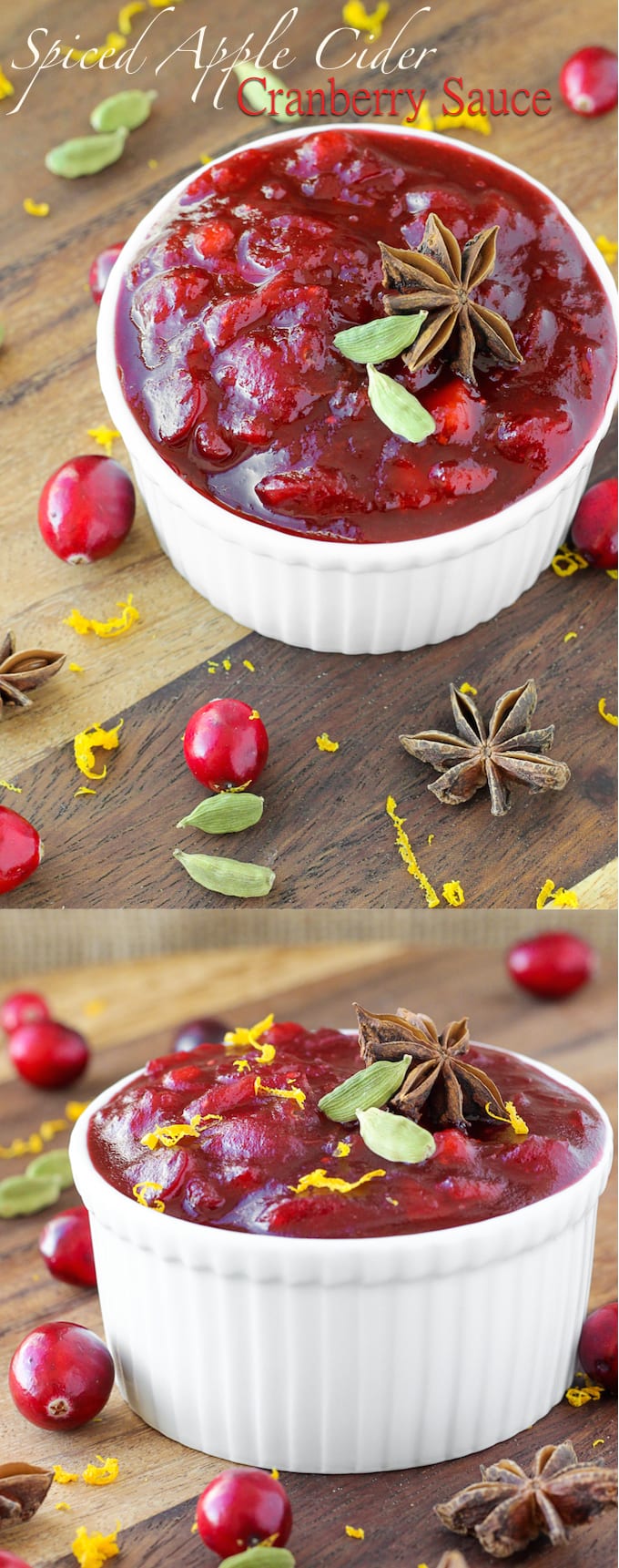 Break out of the cranberry rut with this Spiced Apple Cider Cranberry Sauce| An easy recipe for any night or your holiday feast!