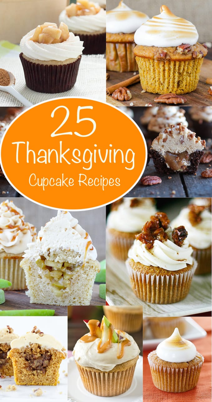 25 Thanksgiving Dessert Cupcakes multiple types of cupcakes with perfect icing