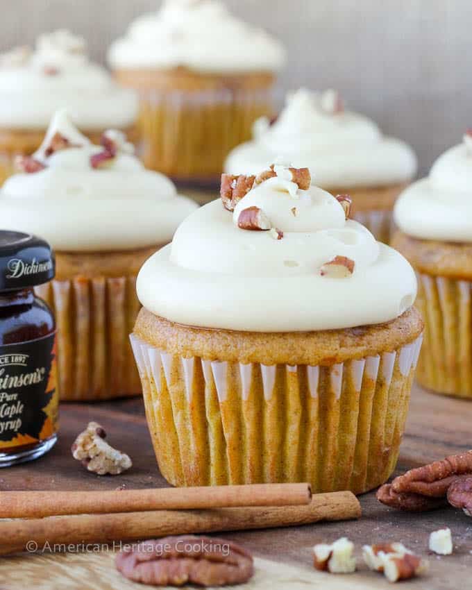 Toasted Pecan Pumpkin Cupcakes Maple Caramel Frosting the best pumpkin recipes for fall