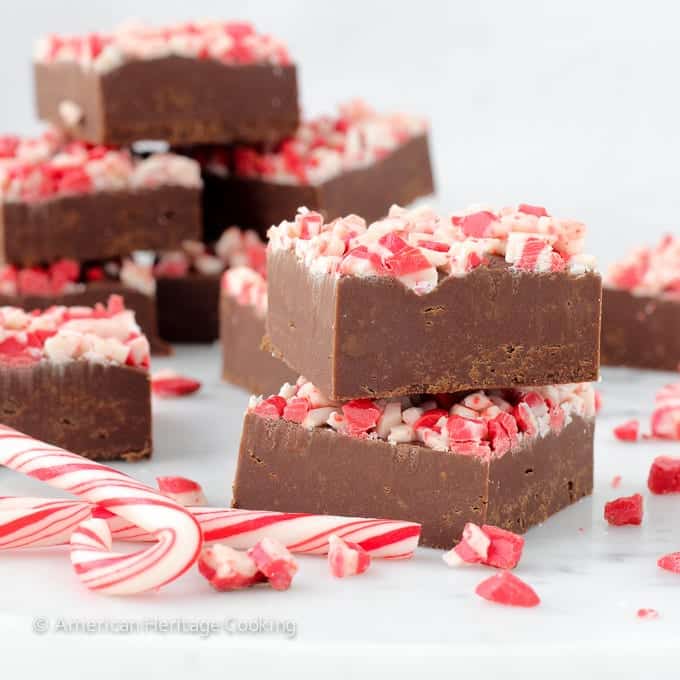 An easy Dark Chocolate Peppermint Fudge recipe! Perfect for gifting or keeping! Rich, chocolatey and smooth!