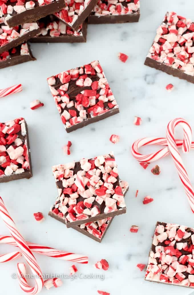 An easy Dark Chocolate Peppermint Fudge recipe! Perfect for gifting or keeping! Rich, chocolatey and smooth!