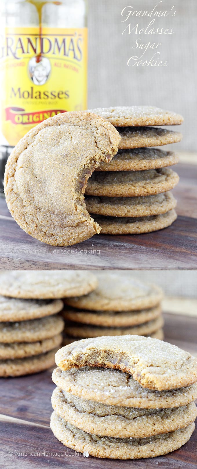 A recipe for my Grandma's Molasses Sugar Cookies | Crispy on the outside and chewy within! The perfect cross between a gingersnap, sugar cookie and gingerbread! 