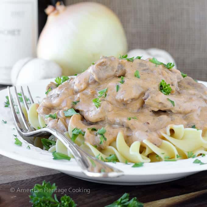 This Healthy Beef Stroganoff has all of the familiar flavor with none of the guilt!