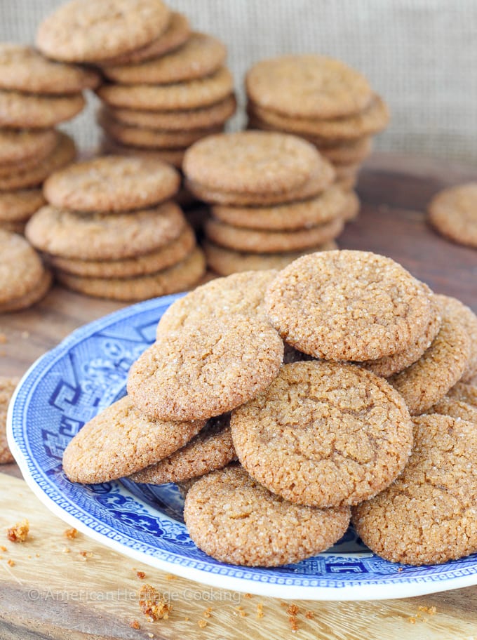 These old fashioned gingersnaps have all the flavors and snappiness of their store-bought counterparts!  And they are EASY!  Gingersnaps in the jar in 45 minutes! 