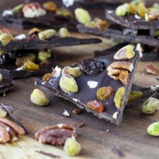Salted Chocolate Cherry Pistachio Pecan Holiday Bark Recipe | An easy Christmas treat to share or to keep! It's so delicious you might not want to share!