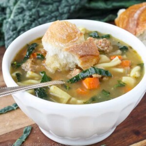 Tuscan Vegetable Sausage Soup | An easy, flavorful and delightfully filling soup! The secret is in the broth!