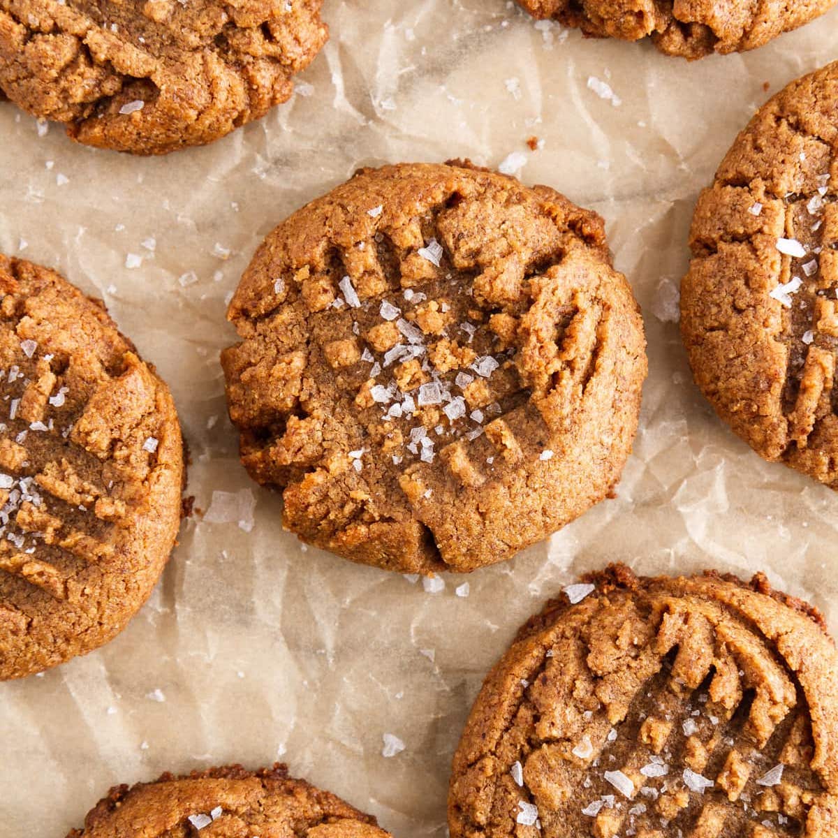 chewy almond butter cookies.