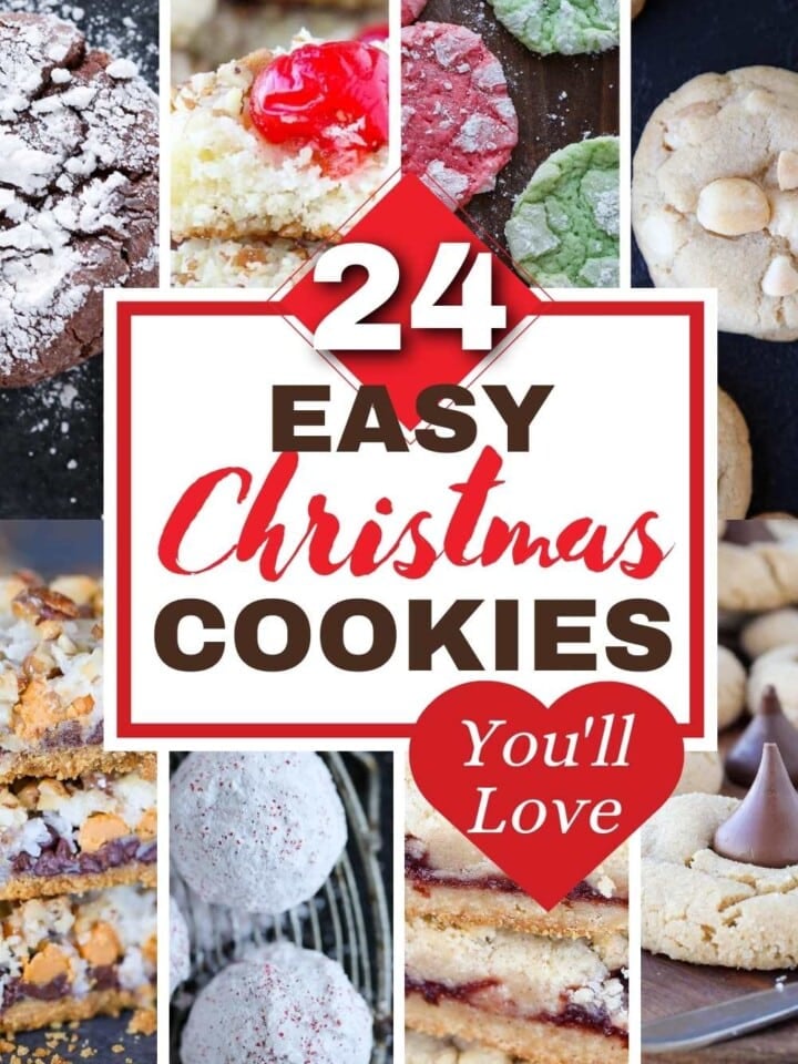 an assortment of easy Christmas cookies with text