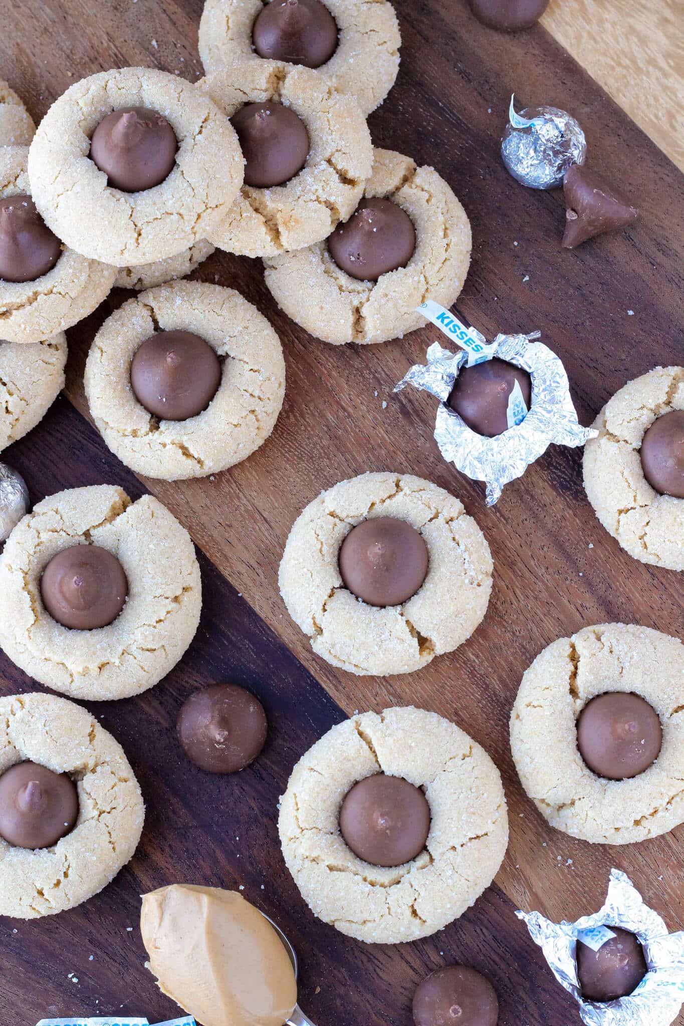 Peanut Butter Blossoms arranged with Hershey's kisses