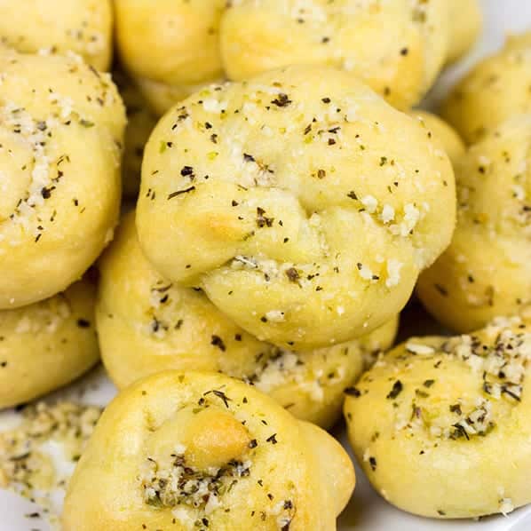 Parmesan Garlic Knots Stacked