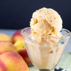 You will love this Fresh Peach Ice Cream | It's like taking a bite of the creamiest, frozen, ripest peach you can imagine wrapped in a sweet dessert!