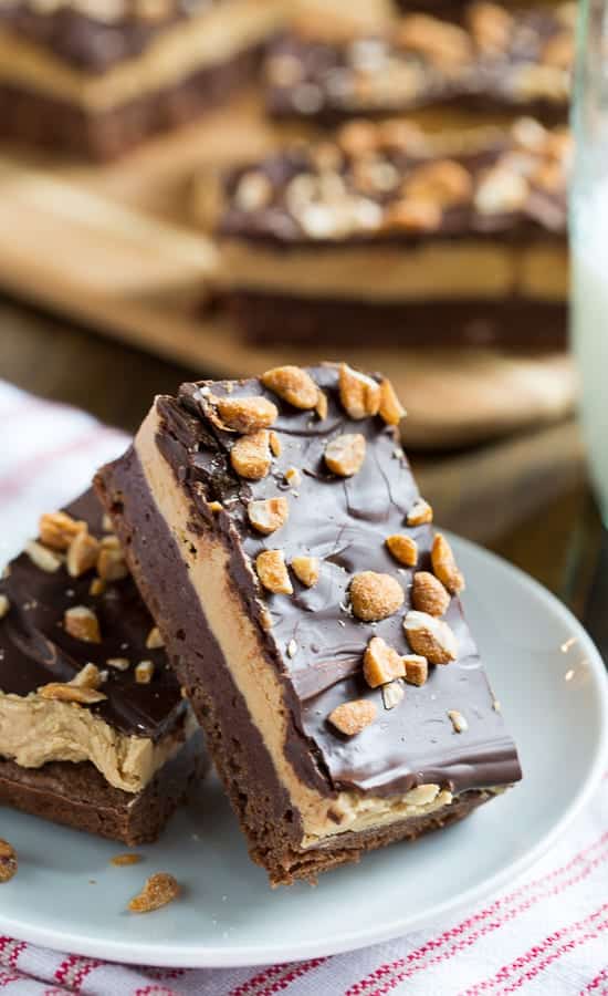 You will love these Chocolate Peanut Butter Bars| A rich brownie on the bottom with a generous layer of peanut butter filling in the middle!