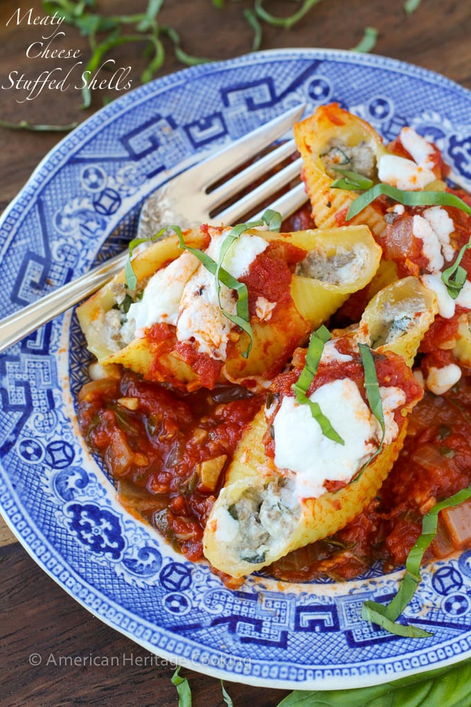 Lightened up Meaty Cheese Stuffed Shells! They are easier and healthier than you think! 