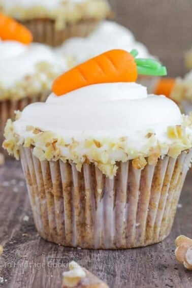 These are the moistest, most delicious Carrot Cake Cupcakes | A recipe I learned in culinary school that my husband said were the best ever!