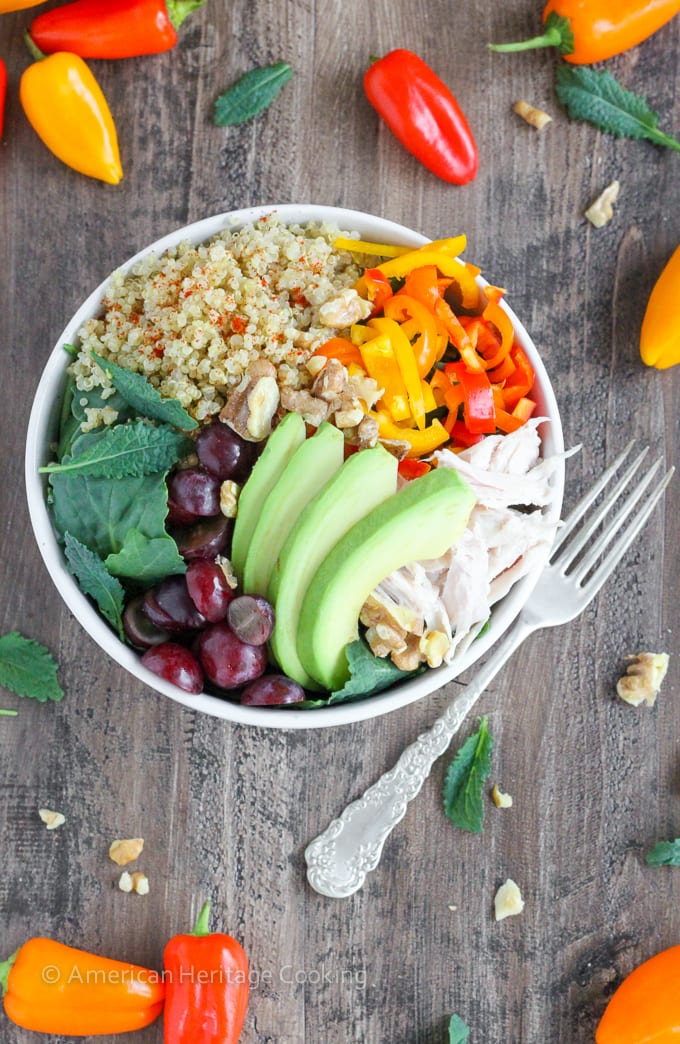 This Quinoa Kale Power Bowl is packed with vitamins, minerals, healthy fats and filling protein! Plus it is a super easy recipe that is perfect for lunch or dinner!