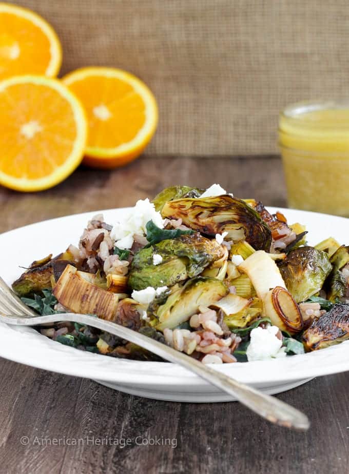 Roasted Honey Orange Brussels Sprouts Wild Rice Salad - An easy, healthy and filling meal!