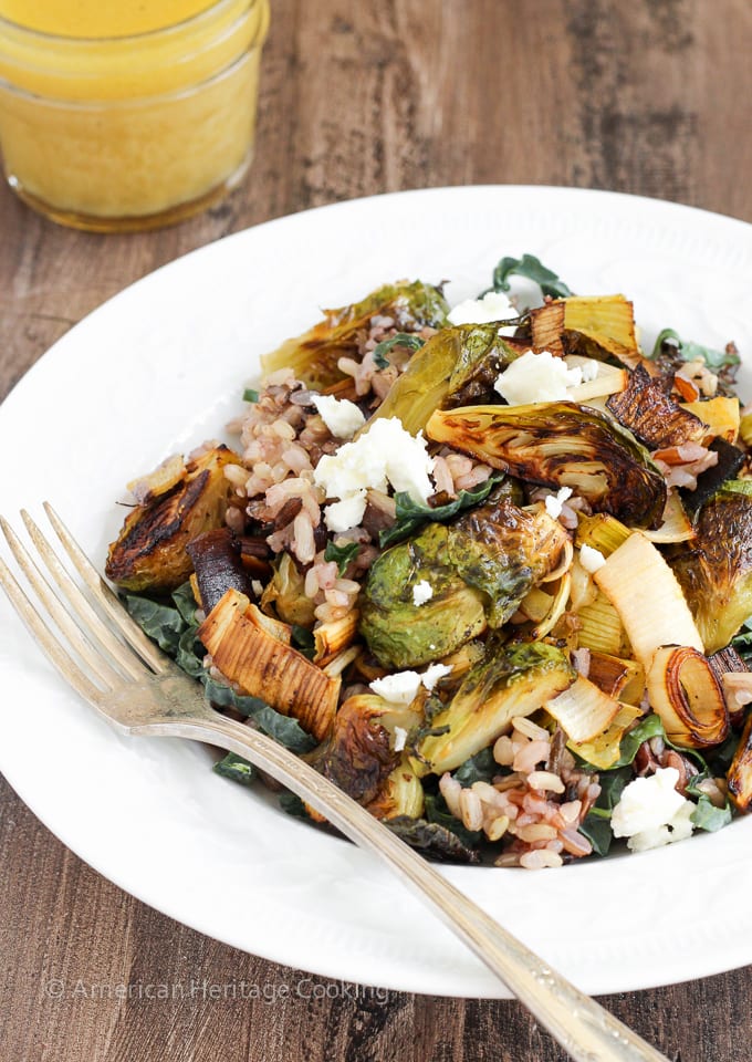 Roasted Honey Orange Brussels Sprouts Wild Rice Salad - An easy, healthy and filling meal!