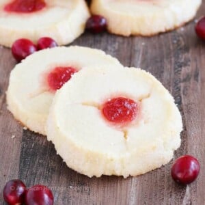 Cranberry Thumbprint Cookies Wood Slate