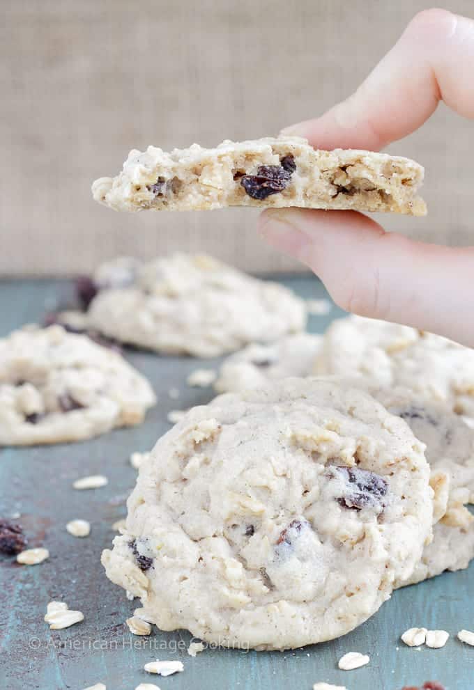 Nana’s Oatmeal Raisin Cookies are sweet and chewy with the perfect ratio of raisins and oatmeal to cookie dough!  