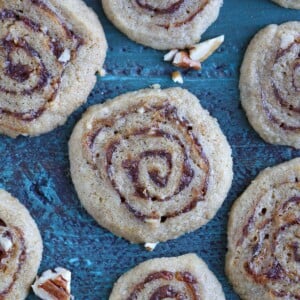 Old Fashioned Date Pinwheels close up