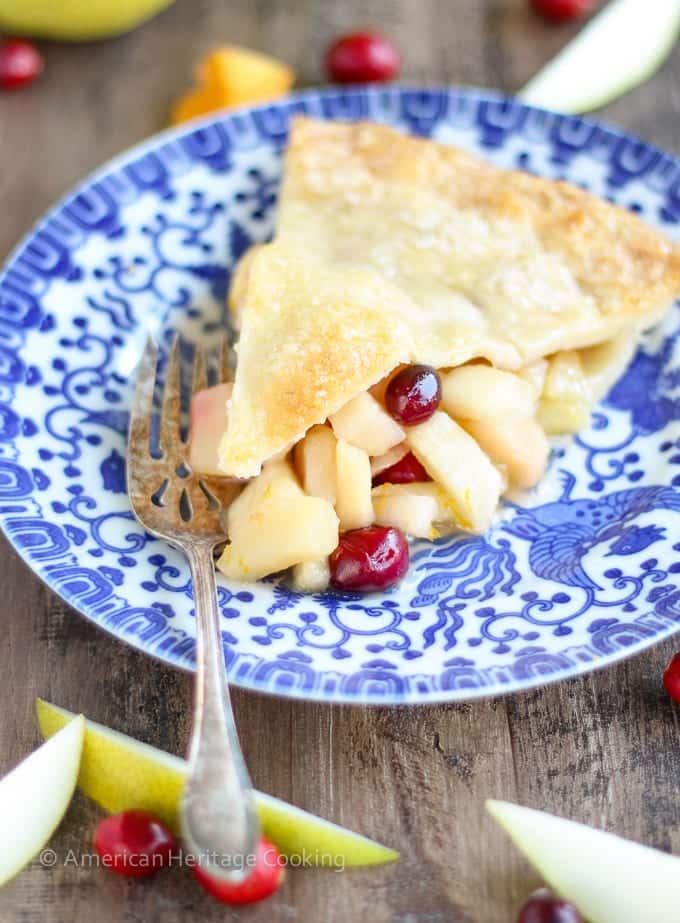 Cranberry Orange Pear Pie Slice