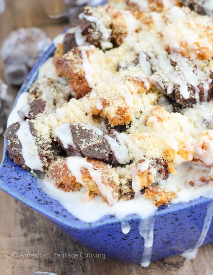 This Coffee Donut Bread Pudding takes everything you love about breakfast and bakes it into one easy dish! Cake donuts baked in a coffee custard for the perfect addition to brunch! 