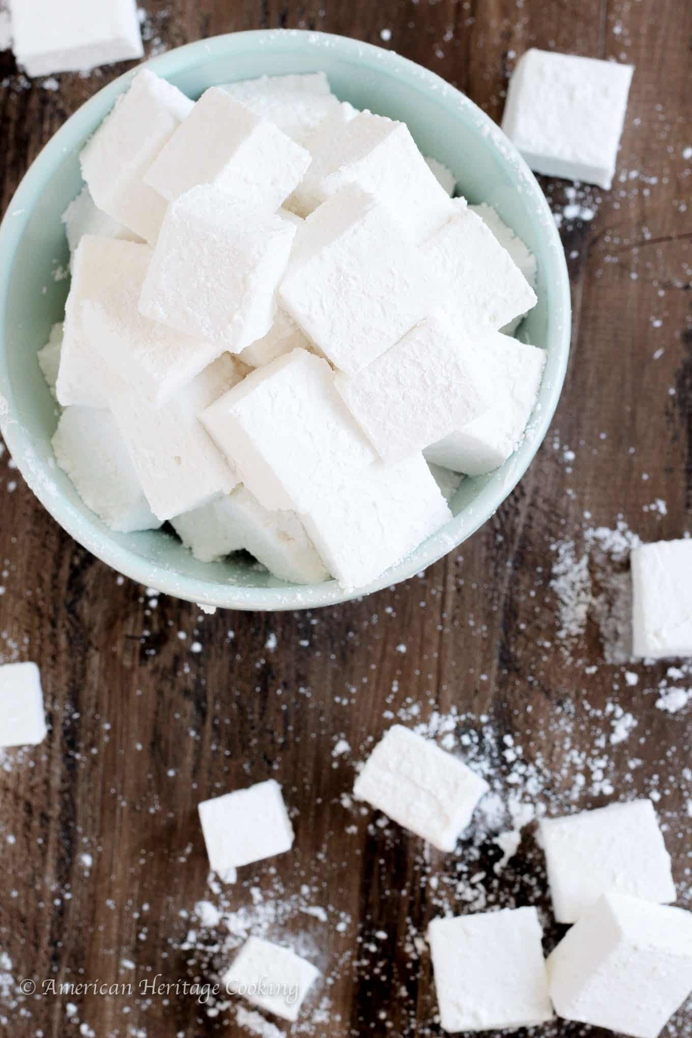 Instantly elevate your hot chocolate, s’mores, or campfire game with these homemade marshmallows! They are soft and fluffy, and perfectly sweet with just a hint of vanilla.