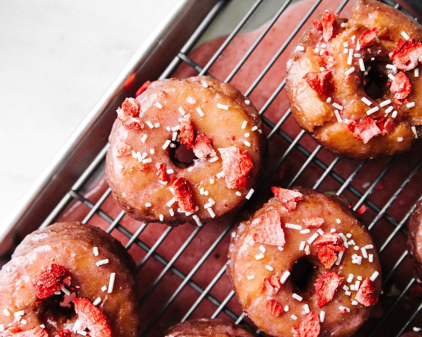 Fried Strawberry Lemon Cake Donuts