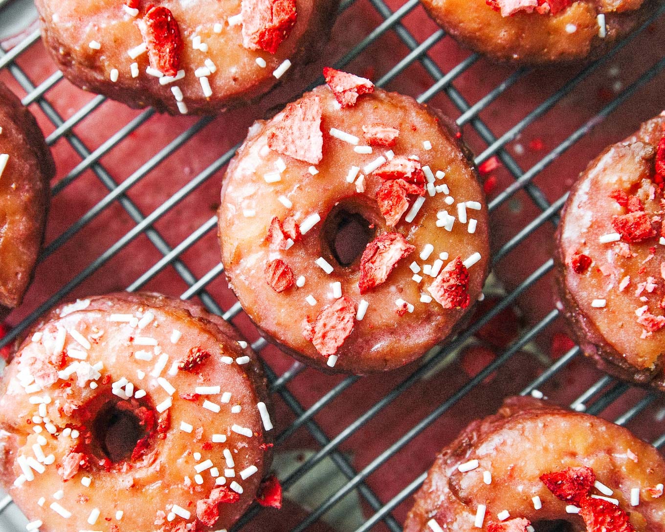 Fried Strawberry Lemon Cake Donuts