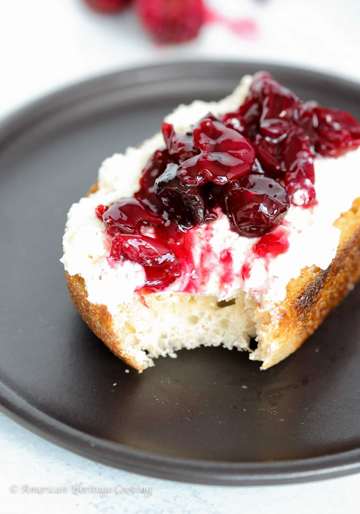 These Cherry Preserves are quick and easy! Stock up on Summer’s bounty and enjoy all year! I spread mine on black pepper honey ricotta toast for an easy snack or breakfast. 