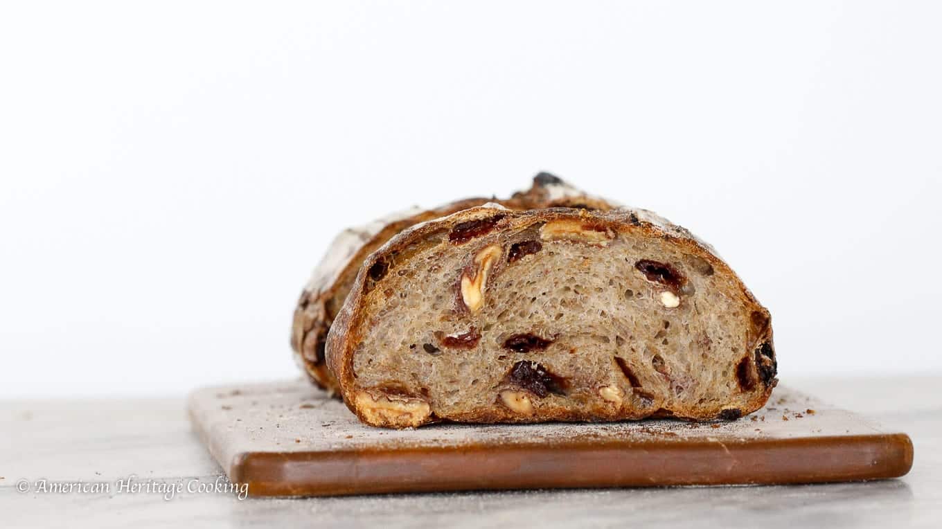 This Cherry Pecan Sourdough Bread is chewy and full of dried cherries and toasted pecans! 