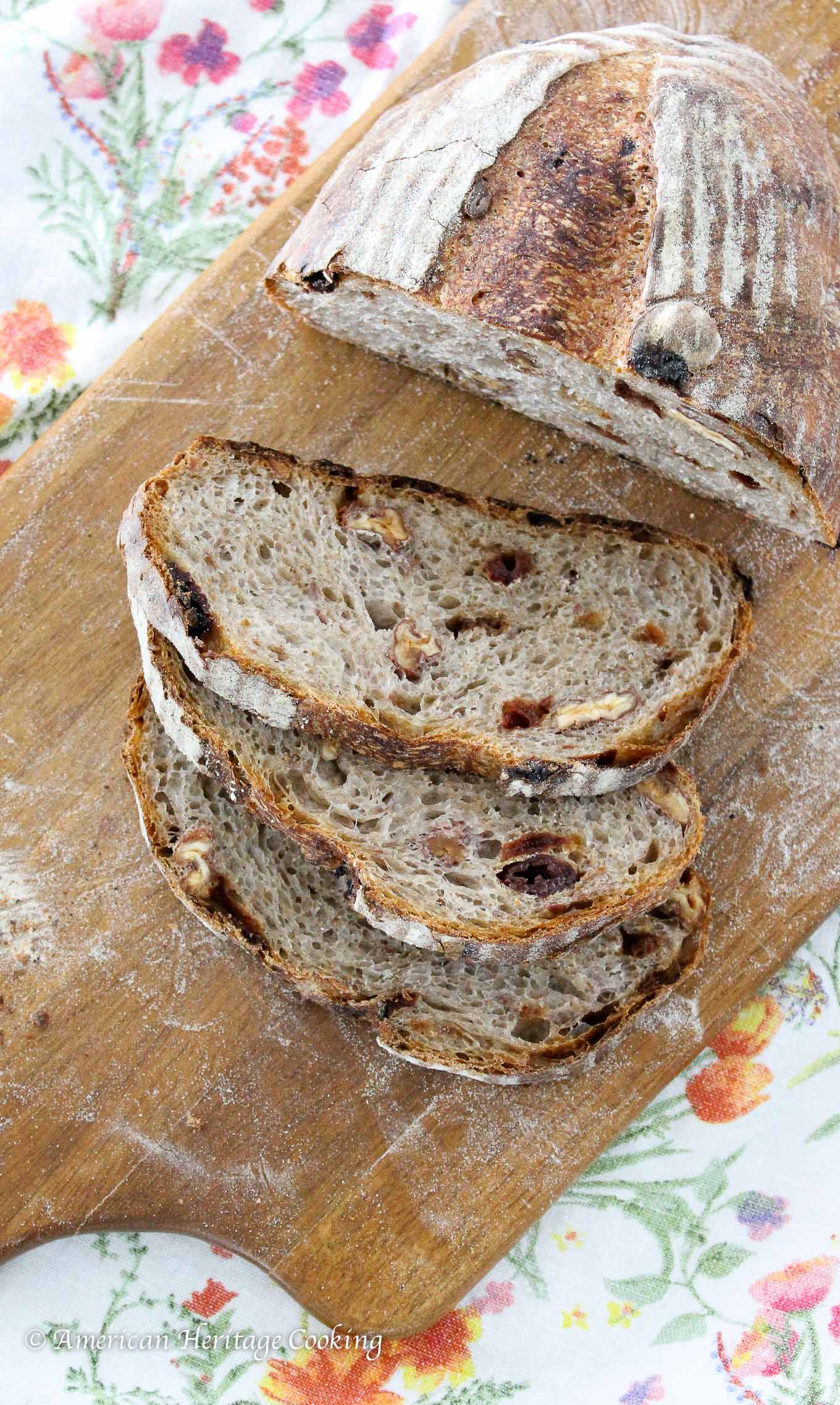 This Cherry Pecan Sourdough Bread is chewy and full of dried cherries and toasted pecans! 