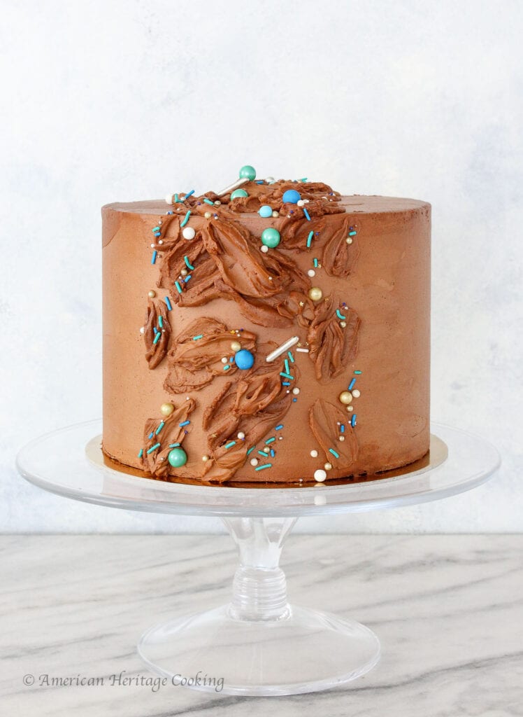 This Devil’s Food Cake is rich and perfect for layering in a tiered cake! Layer with a dark chocolate ganache and chocolate Italian Meringue Buttercream for a delicious cake that is fit for a birthday celebration!