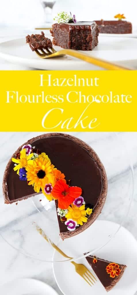 This Hazelnut flourless chocolate cake is rich and chocolatey 