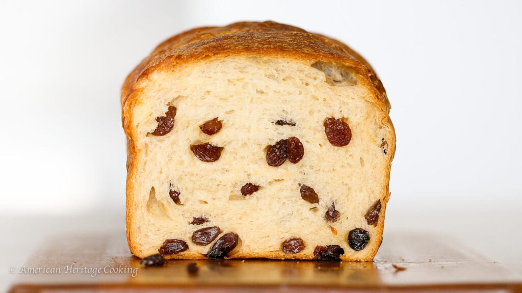 This Sourdough Raisin Bread is soft, chewy, buttery and packed full of raisins in every bite!