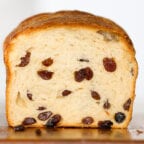 This Sourdough Raisin Bread is soft, chewy, buttery and packed full of raisins in every bite!