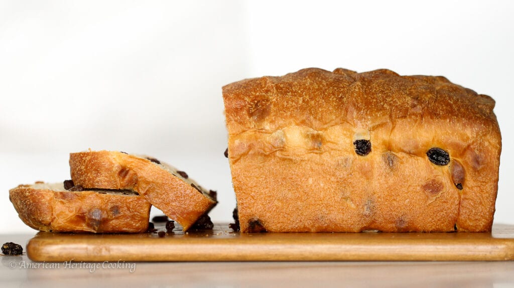 This Sourdough Raisin Bread is soft, chewy, buttery and packed full of raisins in every bite! 