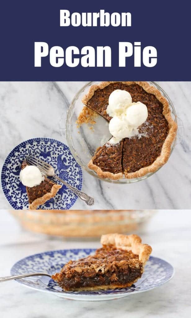 This Bourbon Pecan Pie is creamy, rich and nutty! My vodka all butter pie crust adds the perfect flaky, buttery base for the pecan pie of your dreams!