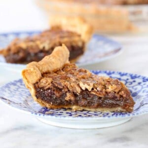 bourbon pecan pie with golden brown crust.