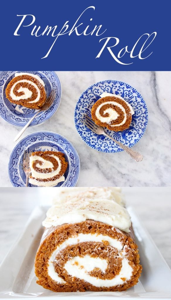 This spiced Pumpkin Roll is easier to make than you think! It is a soft, moist pumpkin cake is rolled around an easy cream cheese frosting!