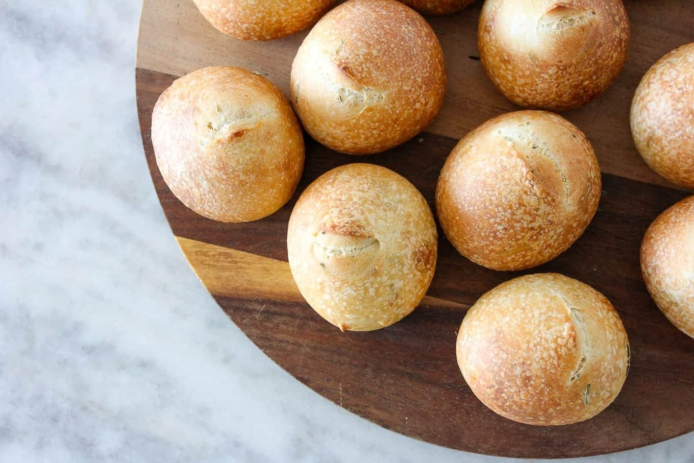 These Rosemary Sourdough Rolls are soft on the inside and crunchy on the outside!