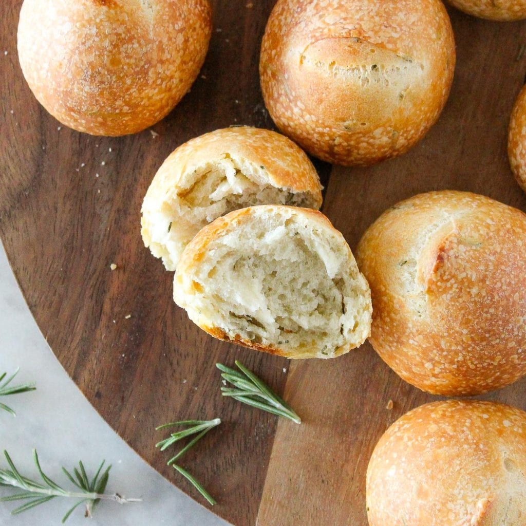 These Rosemary Sourdough Rolls are soft on the inside and crunchy on the outside!