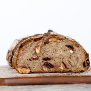 Cherry Pecan Sourdough Loaf sliced detail