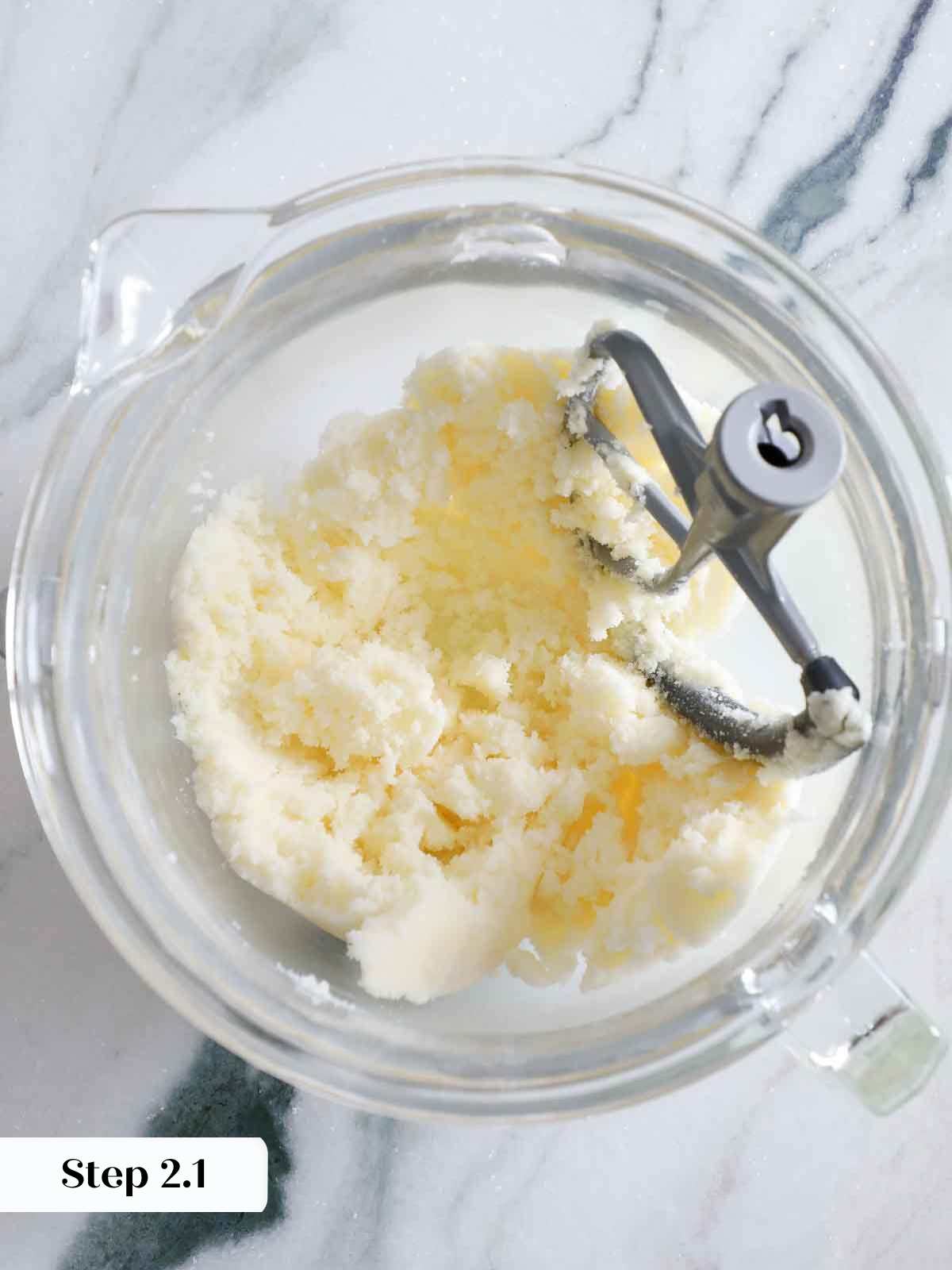 perfectly creamed butter and sugar for sugar cookies.