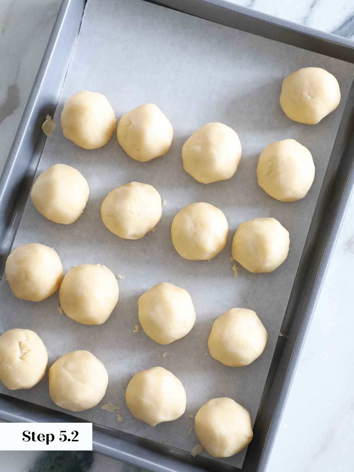 rolling perfect balls for sugar cookies.