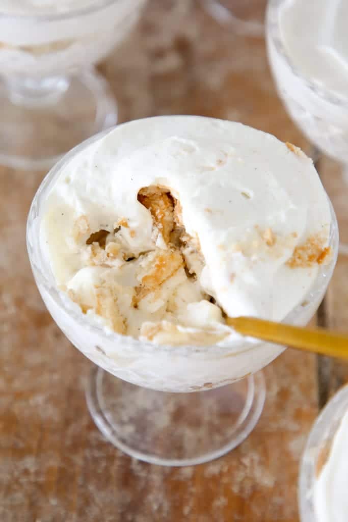 This banana pudding is even better than Magnolia Bakery’s! Layers of lightened vanilla pudding, ‘Nilla wafers, and perfectly ripe bananas all meld together into one unforgettable dessert! 